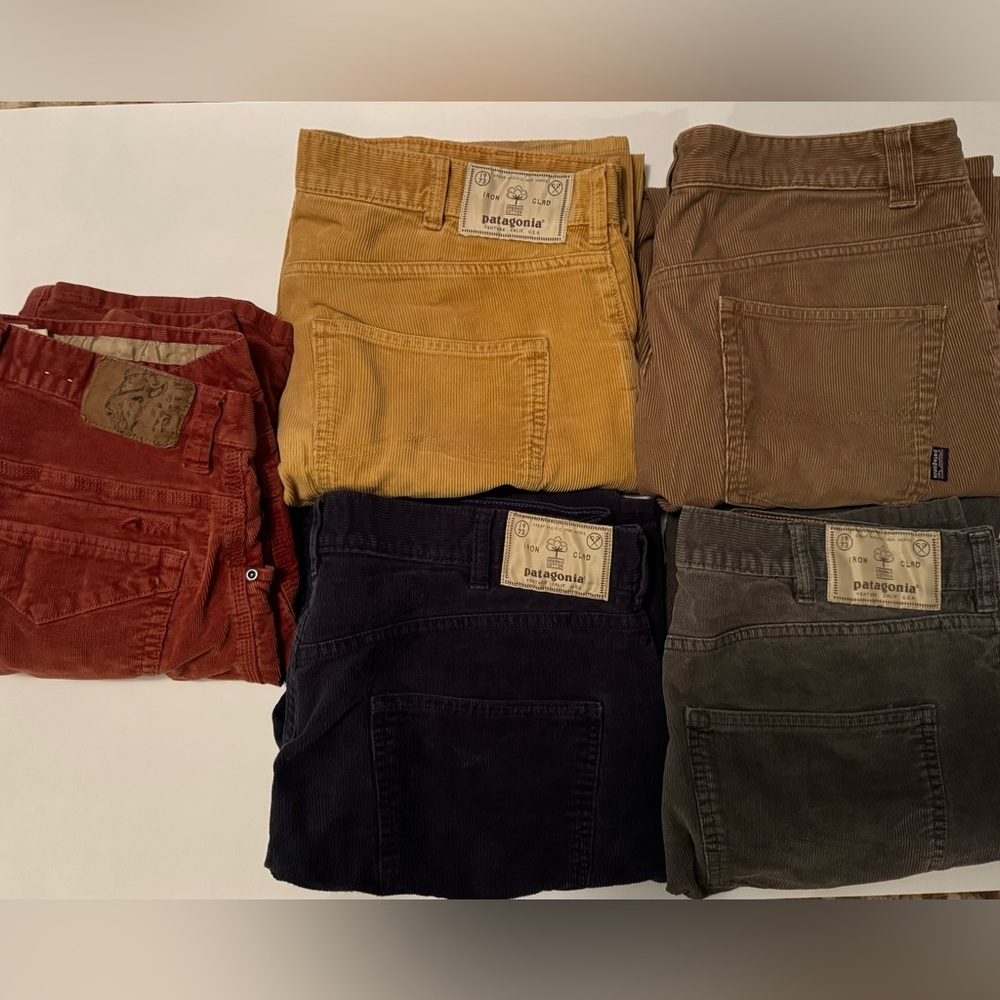 Patagonia and Mountain Khaki Corduroy Cords - 5 Pair